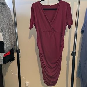 Burgundy Maternity Dress